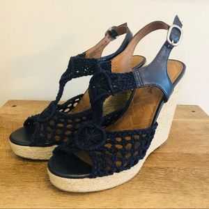 Lucky Brand Rilo Crochet Wedge Sandals